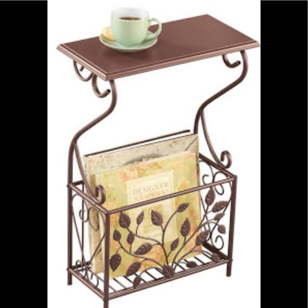 NIB Collections etc.Scrollwork leaf magazine table